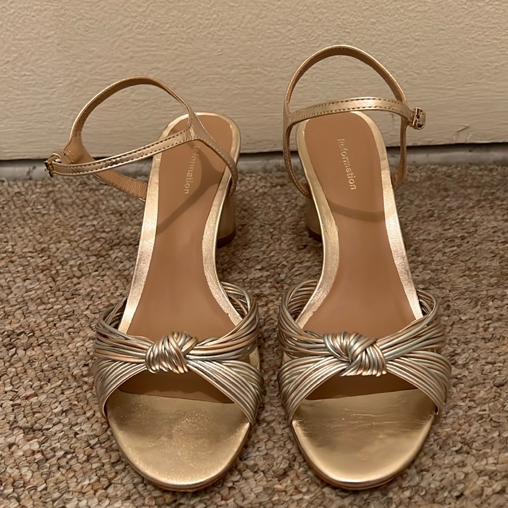 Reformation Petra Gold/Silver Heels